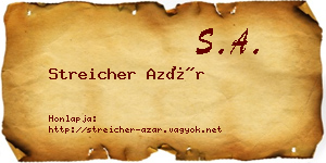 Streicher Azár névjegykártya